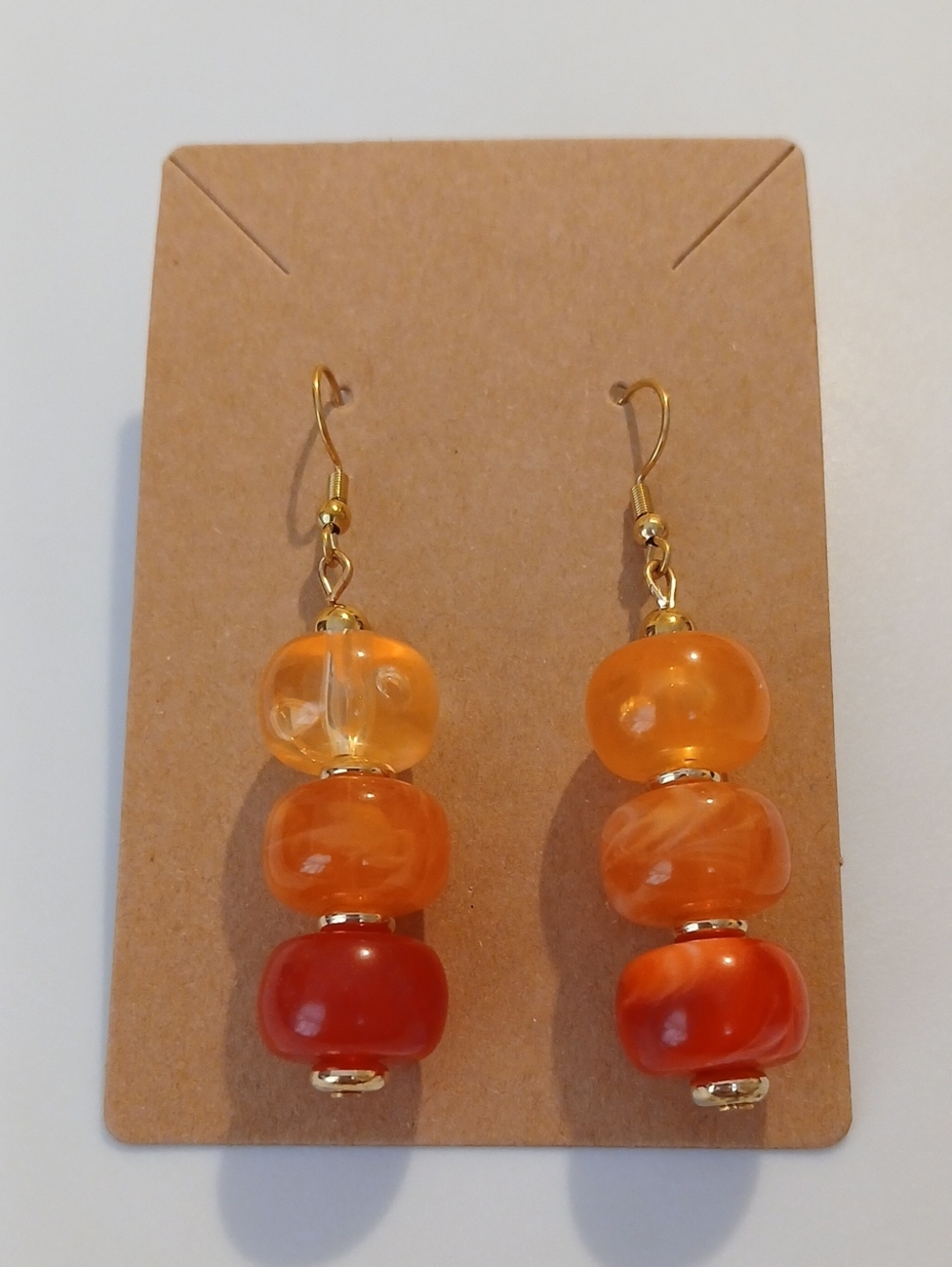 Fashion Jewelry Orange Gradient Bead Drop Earrings